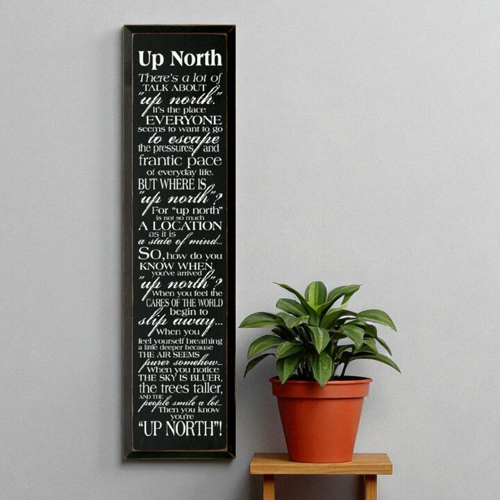 There&rsquo;s a Lot of Talk About Up North Funny Wood Sign Decor