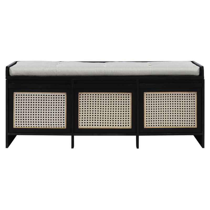 Seckbo Retro Button Tufted Upholstered Storage Bench image number 0