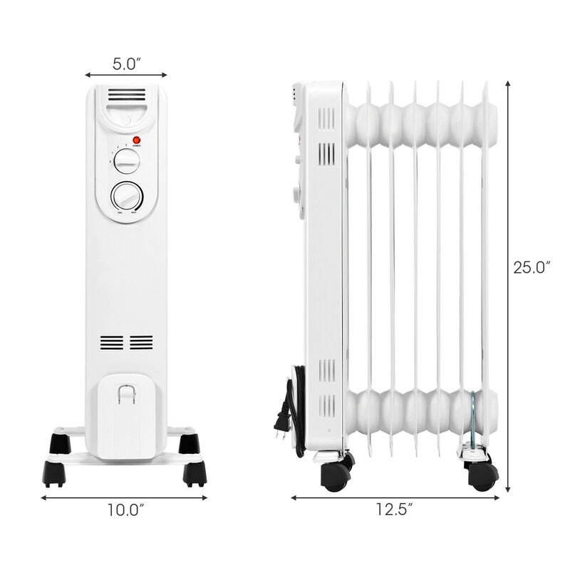 Electric Space Heater with 3 Heat Settings and Safe Protection
