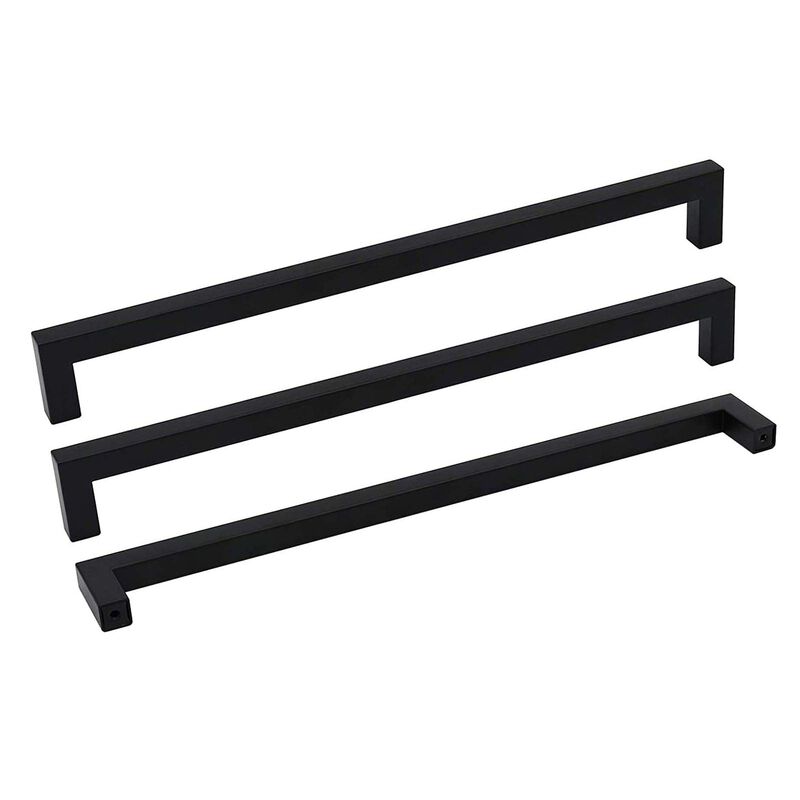 goldenwarm 5 Pack Black Cabinet Pulls 18 inch Drawer Pulls Kitchen Cabinet Handles Black Dresser Stainless Steel Modern Hardware