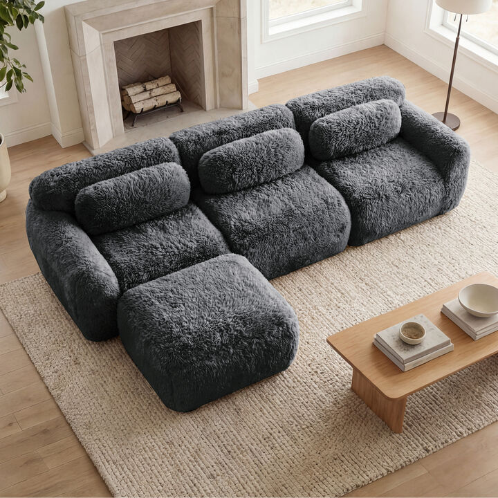 Merax Modular Sectional Sofa with Plush Fabric & Ergonomic Seating