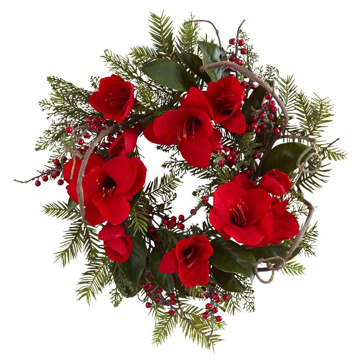 HomPlanti 24" Amaryllis Wreath