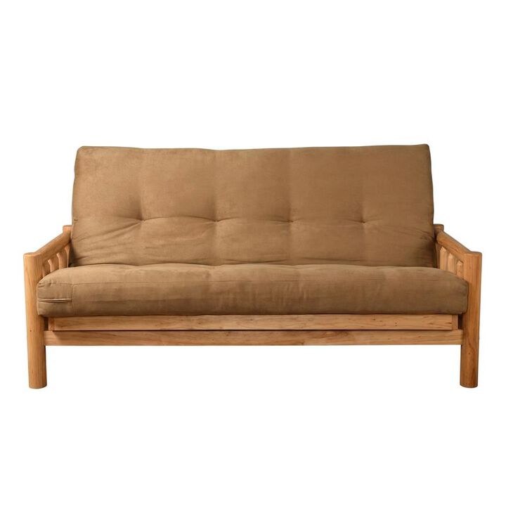 Lodge Frame-Natural Finish-Suede Peat Mattress