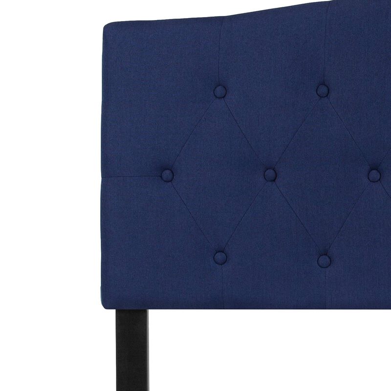 Flash Furniture Cambridge Tufted Upholstered Full Size Headboard in Navy Fabric