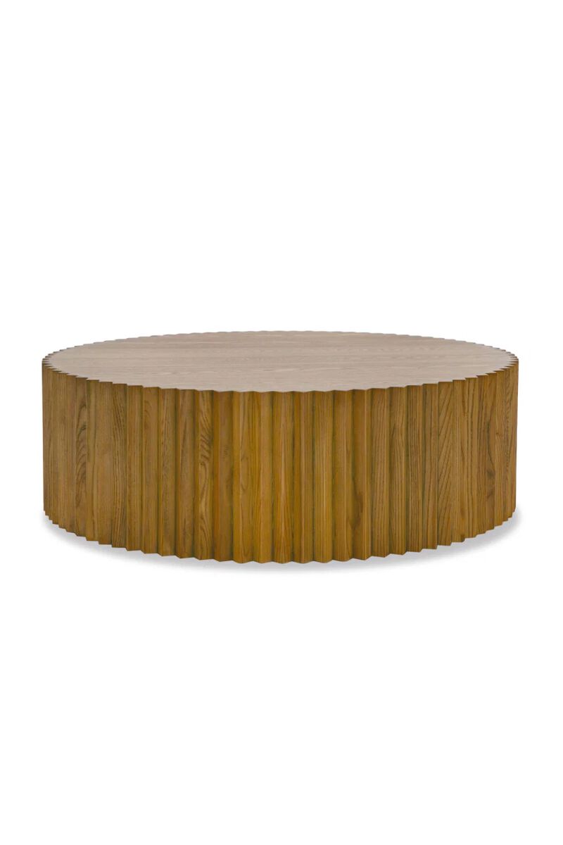 Reeded Walnut Round Coffee Table | OROA Modern Espana image number 0