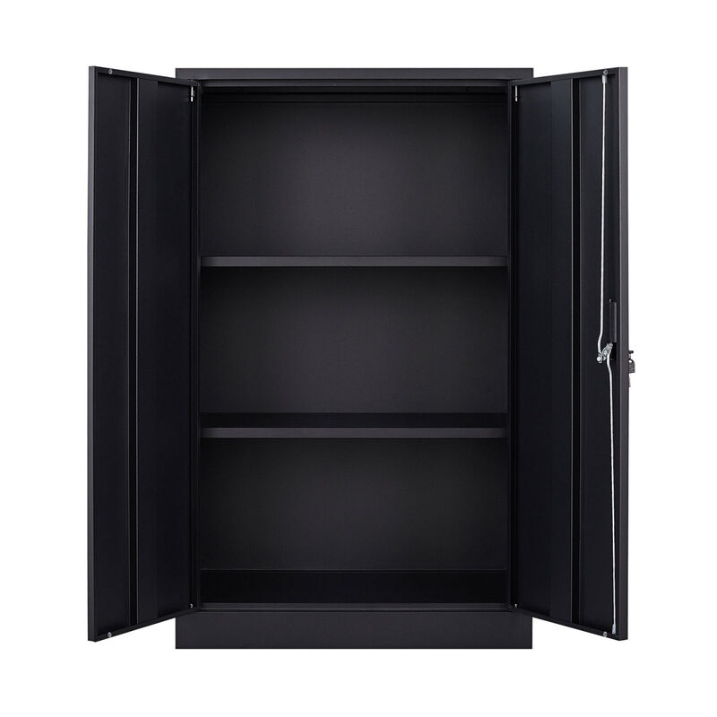 Metal Storage Cabinet with Locking Doors and Adjustable Shelf, Folding Filing Storage Cabinet, Folding Storage Locker Cabinet for Home Office, School, Garage, Black