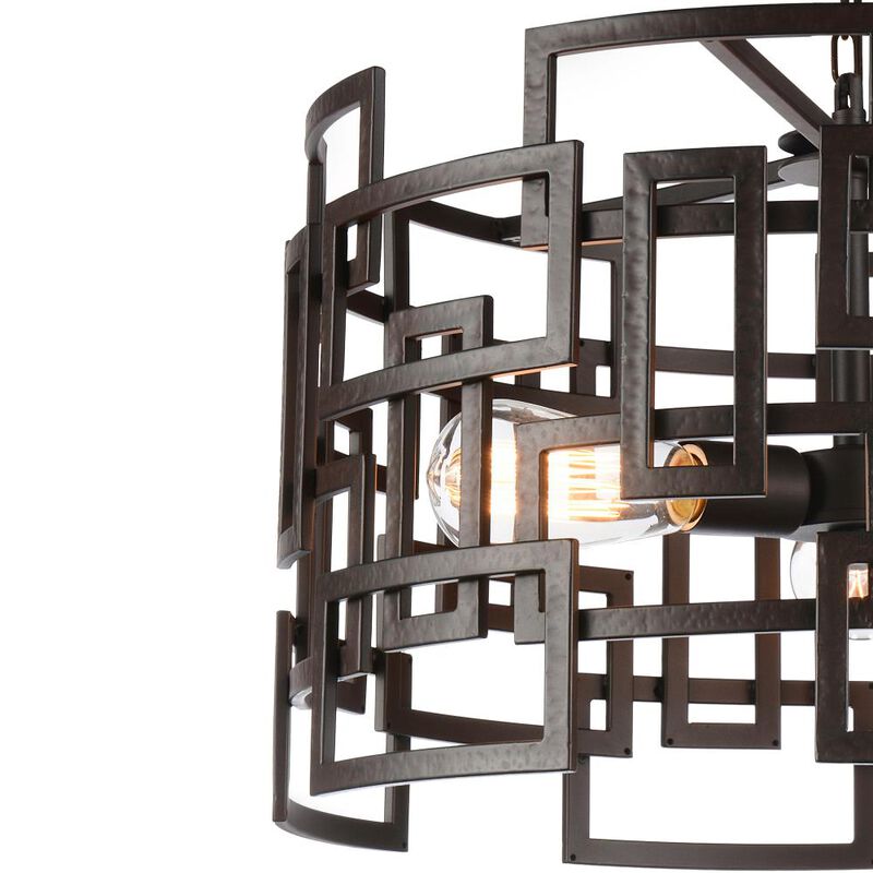 Litani 4 Light Down Chandelier With Brown Finish