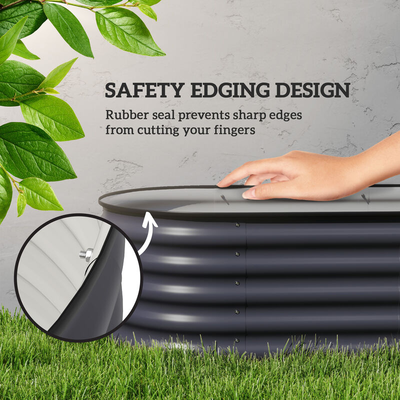 Hivvago Raised Metal Garden Bed with Safety Edges image number 5