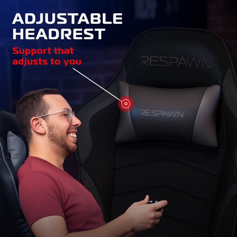 RESPAWN 900 Console Gaming Recliner with Footrest and Lumbar Support - Comfortable Ergonomic Gaming Chair with Headrest, No Wheels, Reclining, Heavy Duty, Racing Style Video Game Chairs