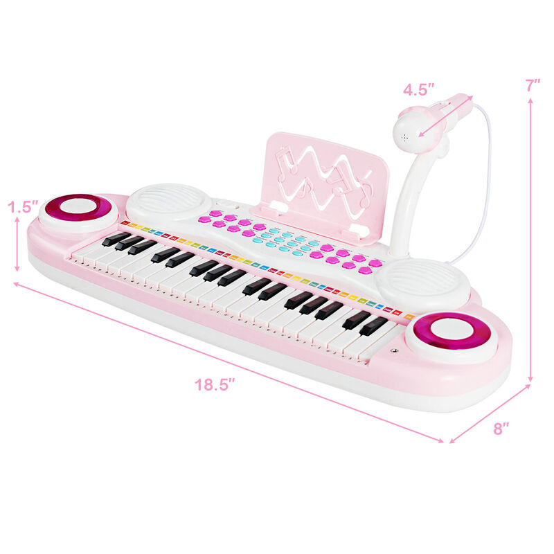 37-Key Electronic Piano Keyboard with Microphone and Multiple Functions image number 2