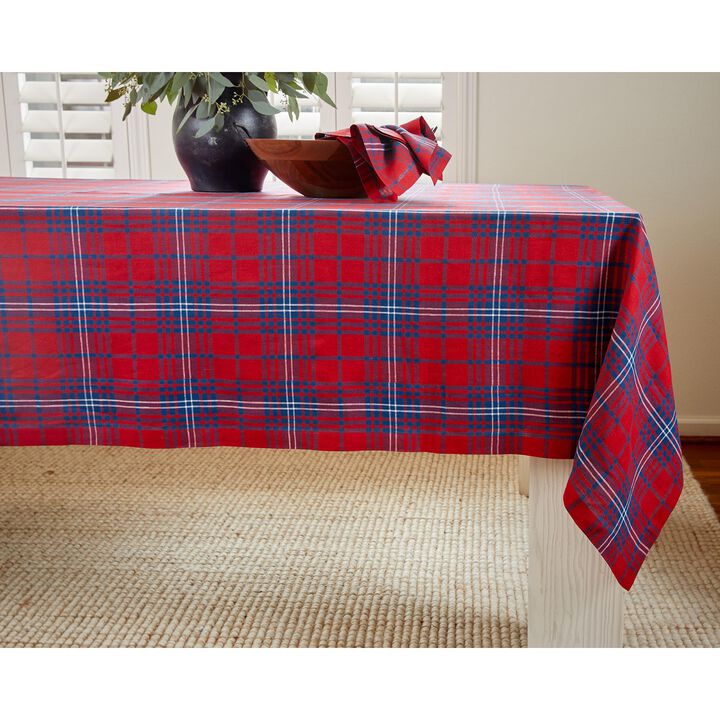 Linen Tablecloth - Red Tartan Plaid