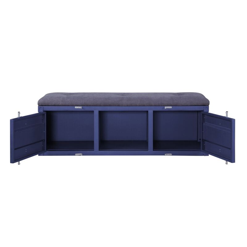 Cargo Bench (Storage), Gray Fabric & Blue