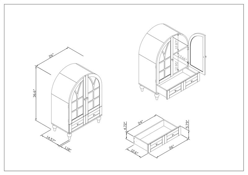 Wufuld Arched Display Cabinet image number 9