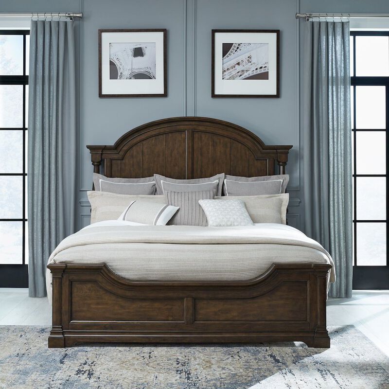 Liberty Furniture Arden Road California King Poster Bed Frame - Satin Cherry image number 1