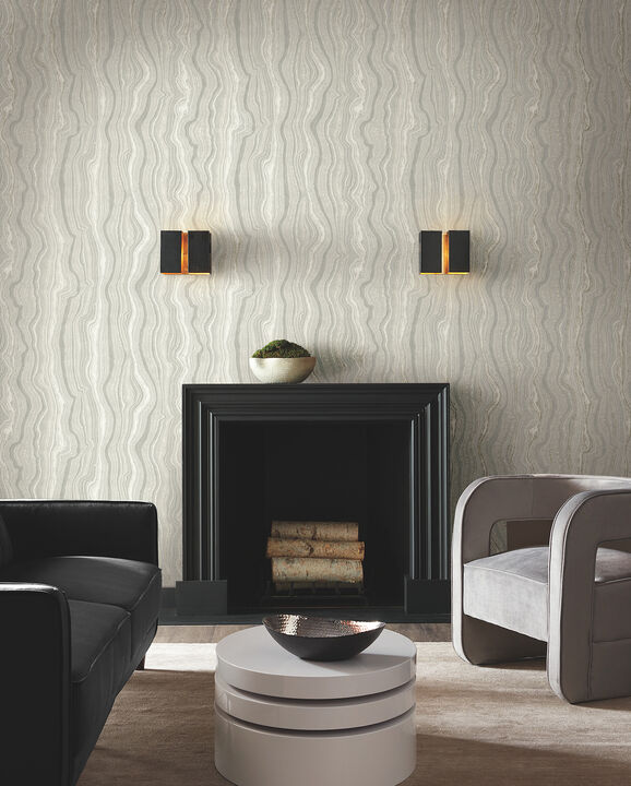 Mineral Shimmer Gray & Pearl Wallpaper