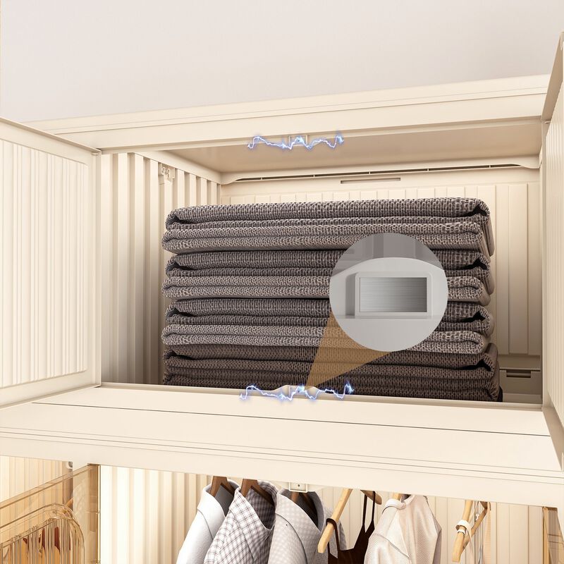 Clihome Portable Wardrobe Closet Organizer for Clothes,Clothes Dresser,Baby Wardrobe Storage Cabinet image number 4