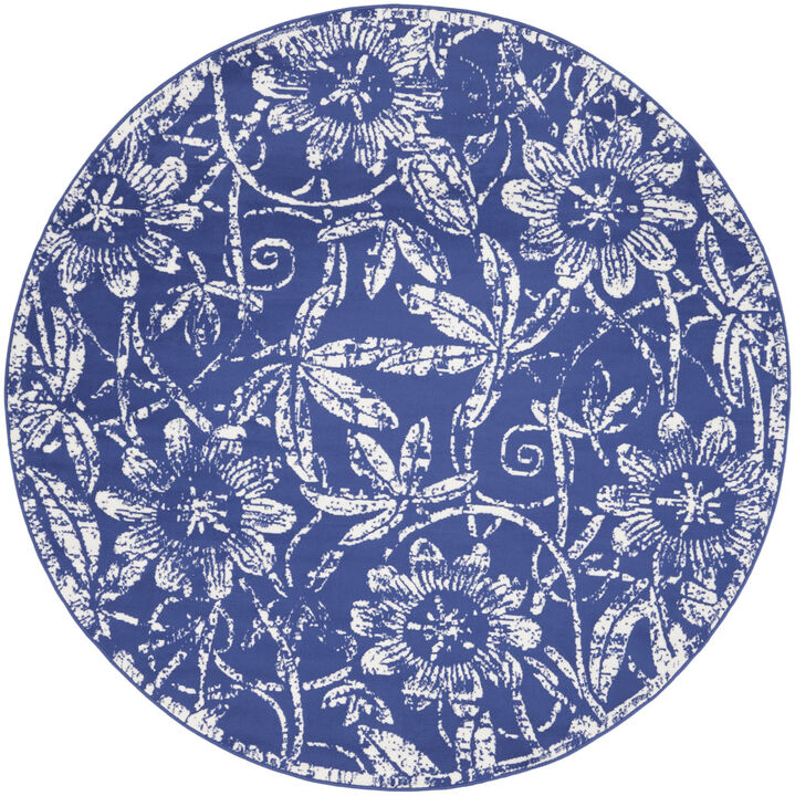 HomeRoots Floral Distressed Area Rug