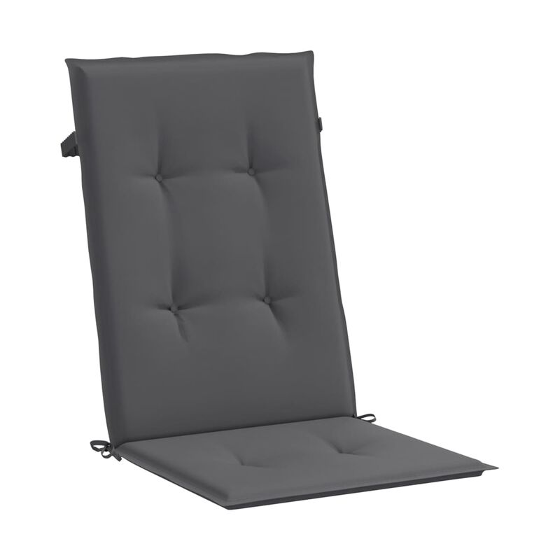 Outdoor Cushions for High Back Chair, Set of 2, Gray Fabric, 47 Inch - Benzara image number 2