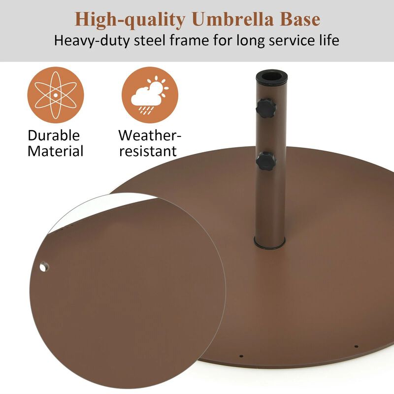 Mondawe 29.5 Inch Outdoor Steel Umbrella Base Stand for Backyard and Poolside