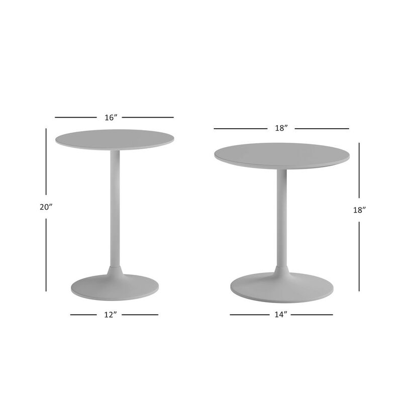 Jofran Remy Solid Wood and Iron Modern Pedestal Accent Tables (Set of 2)