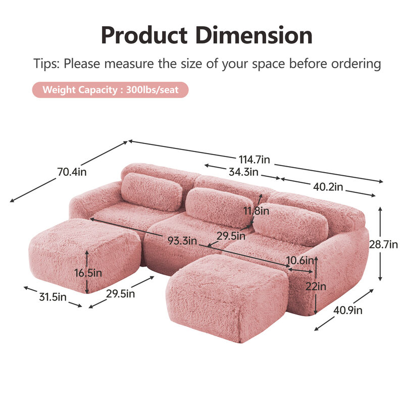 Ciltur U-shaped Boneless Sectional Sofa image number 9