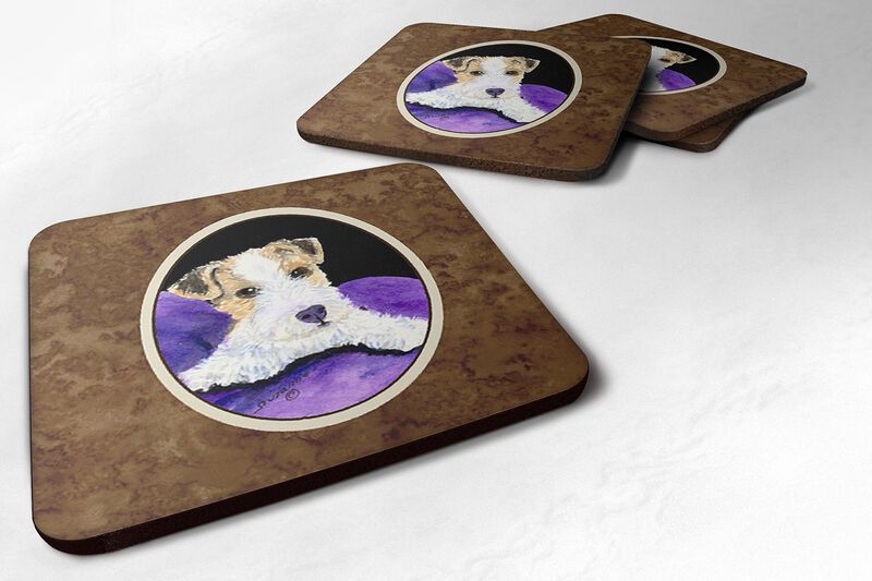 Caroline's Treasures SS8971FC Fox Terrier Foam Coasters (Set of 4), 3.5 H x 3.5 W, Multicolor image number 0
