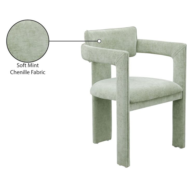 Meridian Furniture Brenda Mint Chenille Fabric Dining Chair, Set of 2