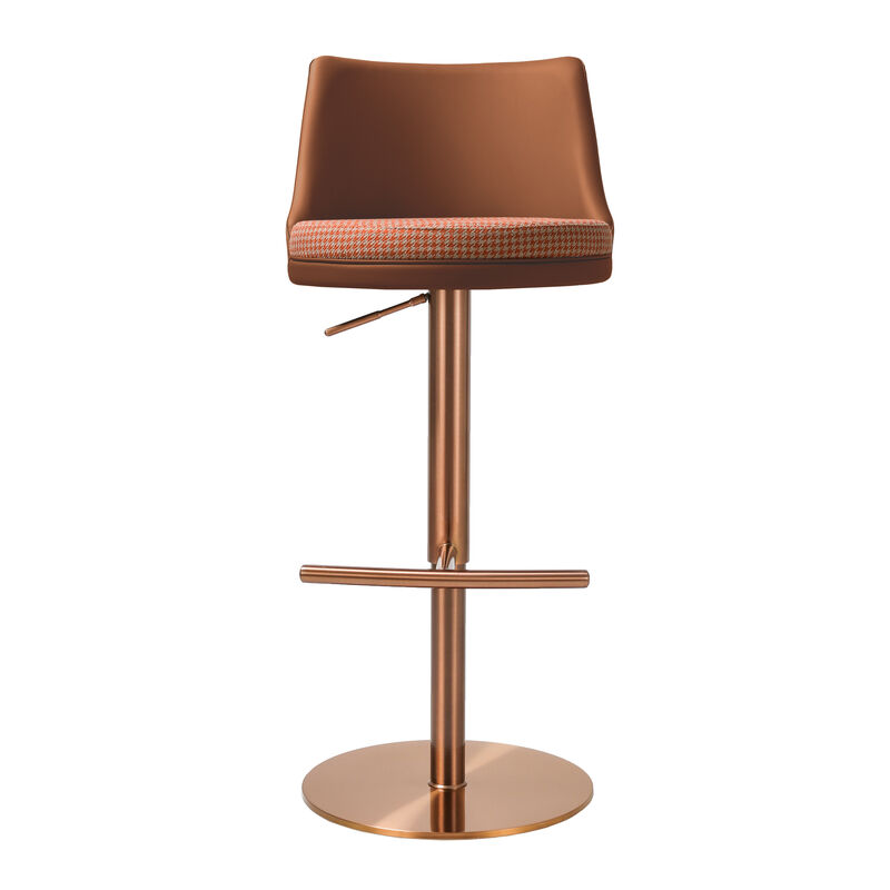 Reagan Cafe Au Lait Houndstooth Adjustable Swivel Stool image number 2