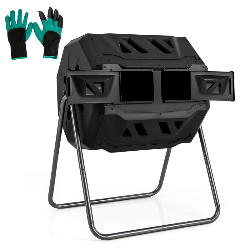 Rotatable Tumbling Composter with 2 Sliding Doors for Efficient Composting image number 0