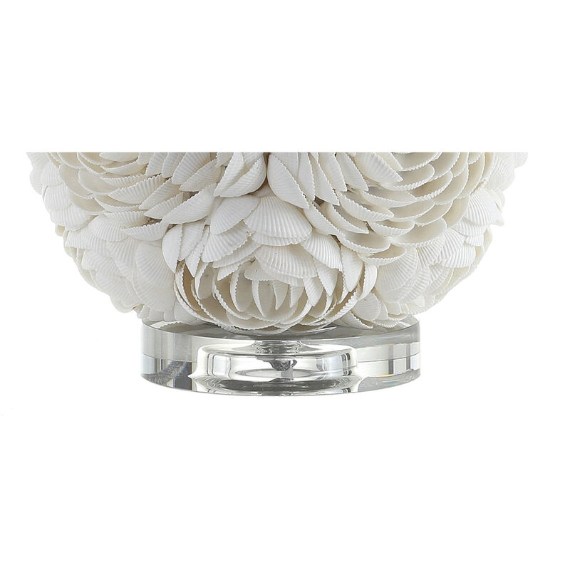 HomeRoots 24" Off White Seashell Table Lamp With White Drum Shade image number 3