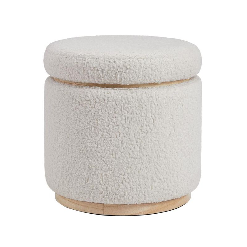 Linon Blanche Storage Ottoman Natural image number 0