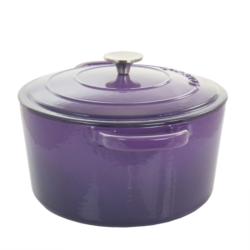 Crock-Pot Artisan 2 Piece 5 Quart Enameled Cast Iron Dutch Oven with Lid in Lavender