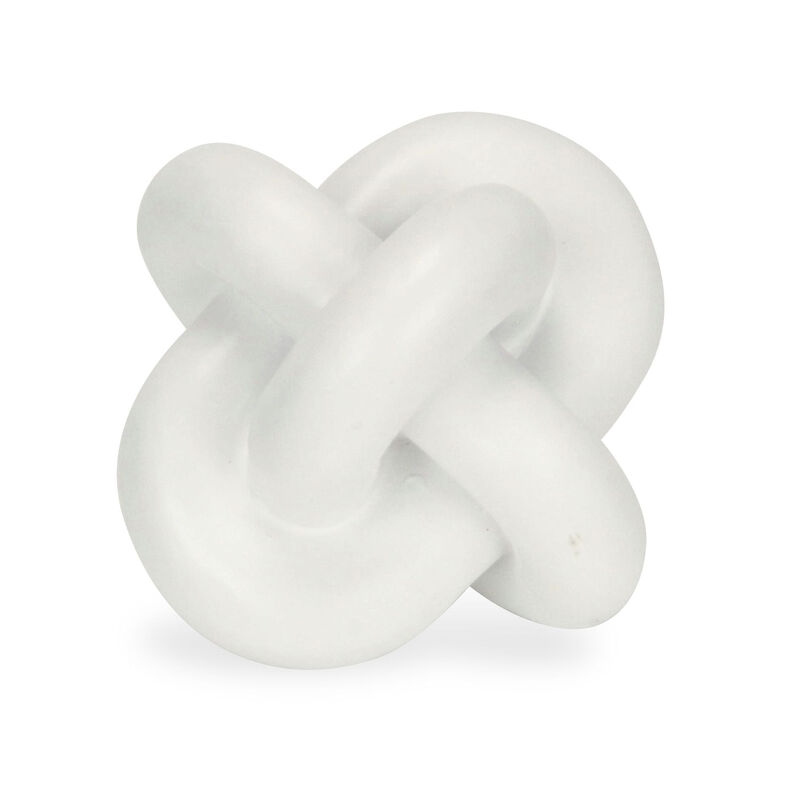 HomeRoots 5" White Resin Knot Tabletop Sculpture image number 0