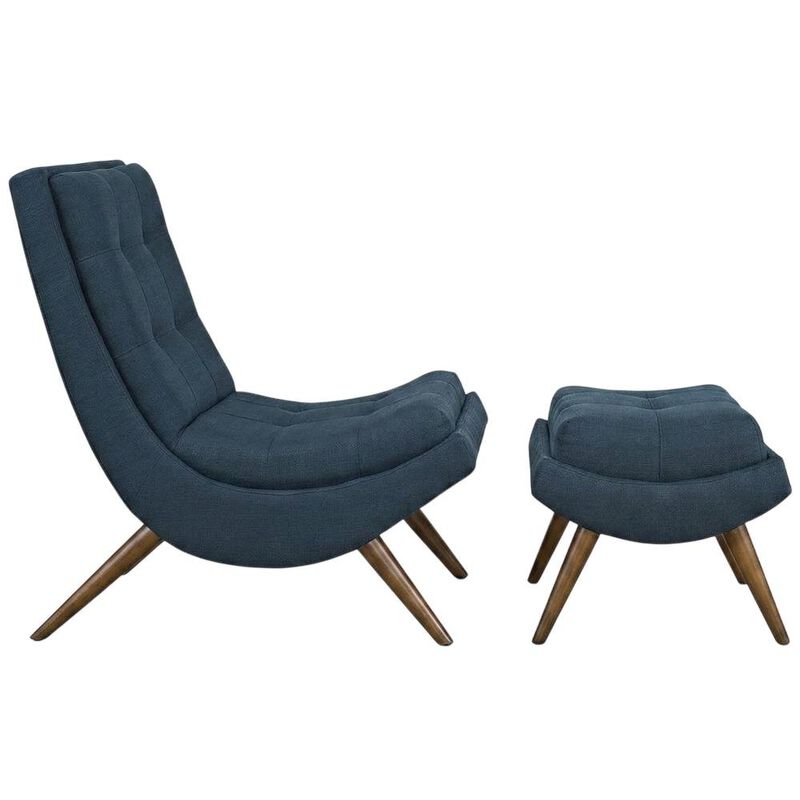 Fabric-Upholstered Lounge Chair for Living Room and Bedroom, Gray image number 1