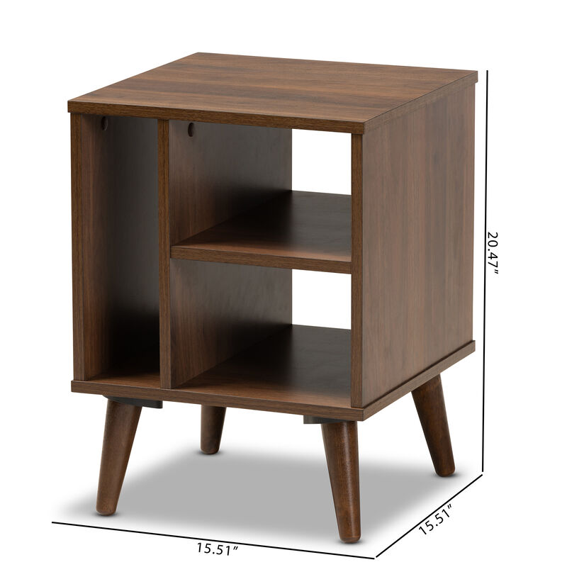 Baxton Studio Sami Mid Century Modern Walnut Finished Wood End Table