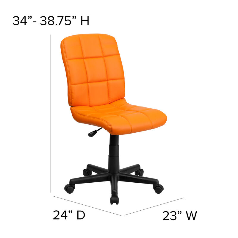 Clayton Mid-Back Quilted Vinyl Swivel Task Office Chair image number 4