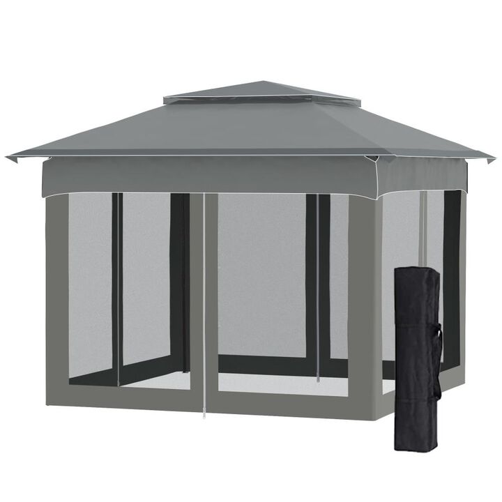 Hivvago Portable 11x11 Gazebo with Mesh Netting & Carry Bag