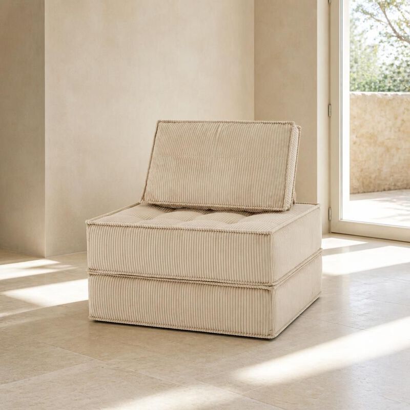 GOODSILO Modular Single Seater Sofa with DIY Multi-Combination Design, Skin-Friendly Fabric for Living Room image number 2