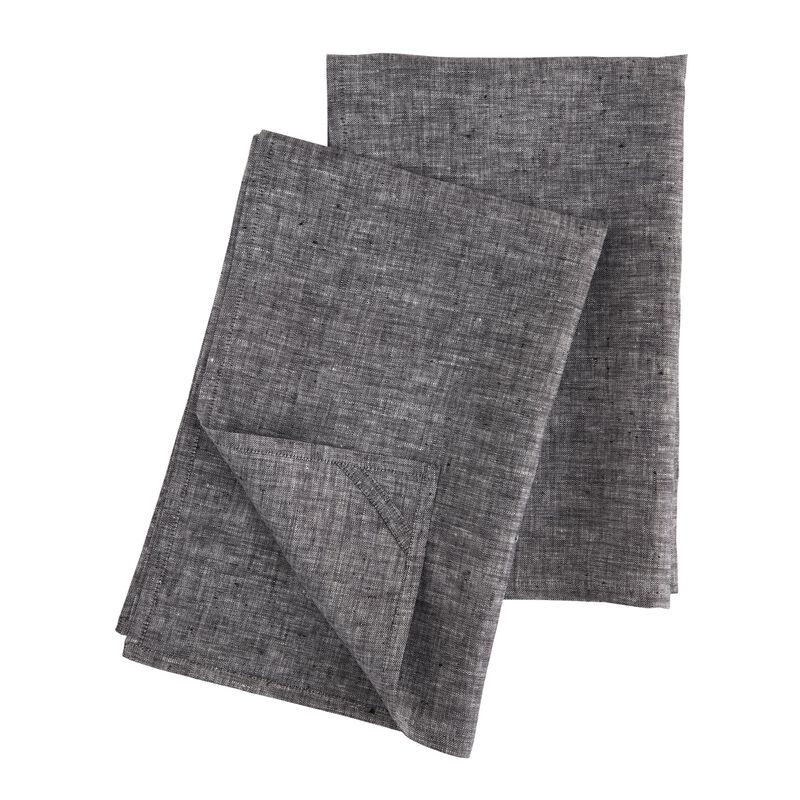 Solino Home Kitchen Linen 100% Linen Kitchen Towels &ndash; Set of 2, 17 x 26 in, Machine Washable, Holiday and Everyday Dining