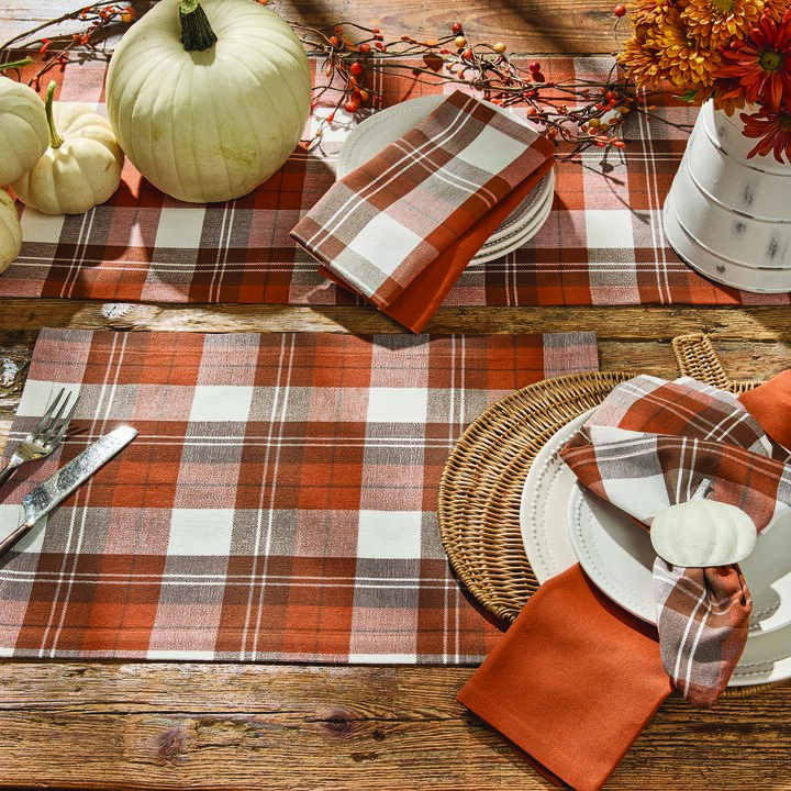 Park Designs Country Plaid Quilted Placemat 15" Dia Set Of 4