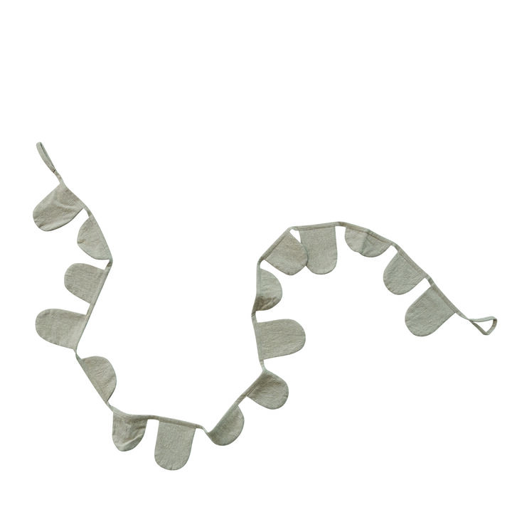 Cotton Scalloped Holiday Garland, Beige