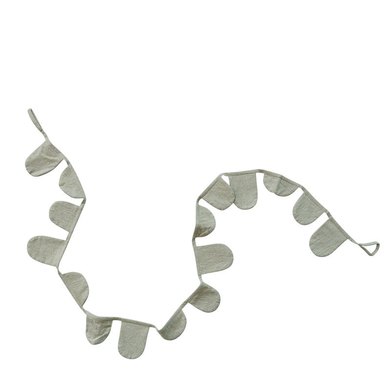 Cotton Scalloped Holiday Garland, Beige image number 0