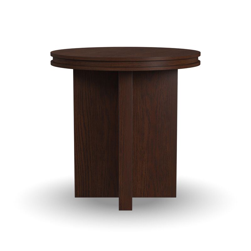 Waterfall Brown Round End Table