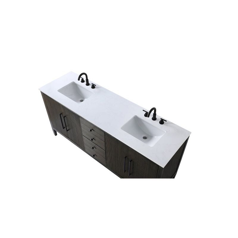 Elegant Kitchen and Bath 72 inch Double Bathroom Vanity inChocolate Oak