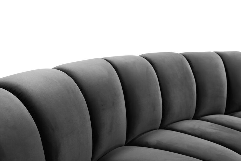 Meridian Furniture Infinity Grey Velvet 3pc. Modular Sectional image number 7