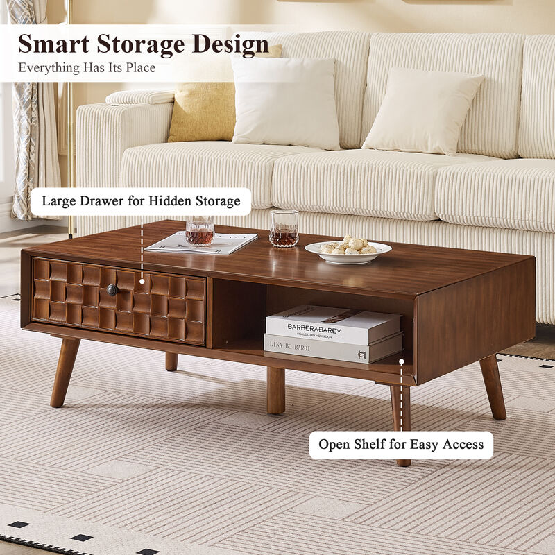 Jaxzak Mid‑Century Farmhouse Coffee Table image number 3