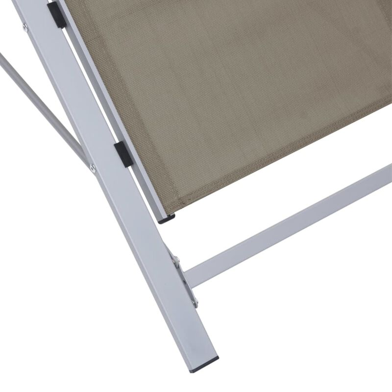 vidaXL Patio Sunlounger with Powder-Coated Aluminum Frame and Weather-Resistant Textilene, Comfortable and Durable, Taupe