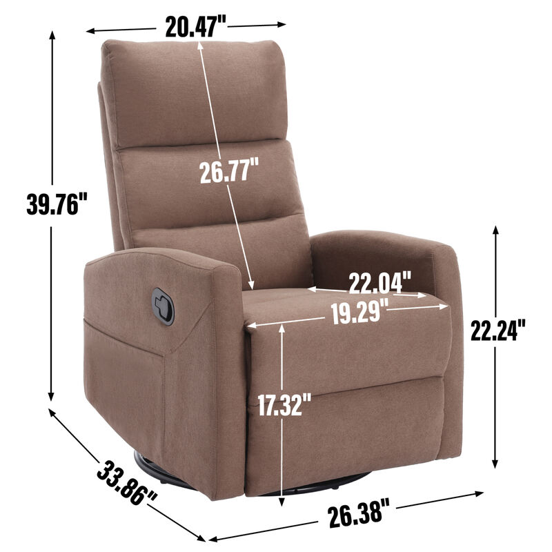 GOODSILO Manual Recliner Chair with Swivel and Rocking Function for Comfortable Living Room Seating image number 9