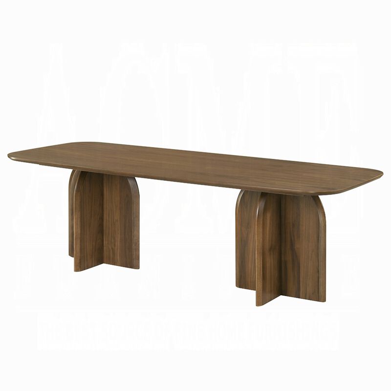 Dio Dining Table, 94 Inch Top, Cross Pedestal Base, Dark Walnut Brown image number 3