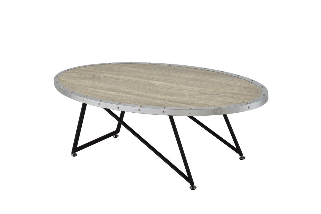 ACME Allis Coffee Table, Weathered Gray Oak